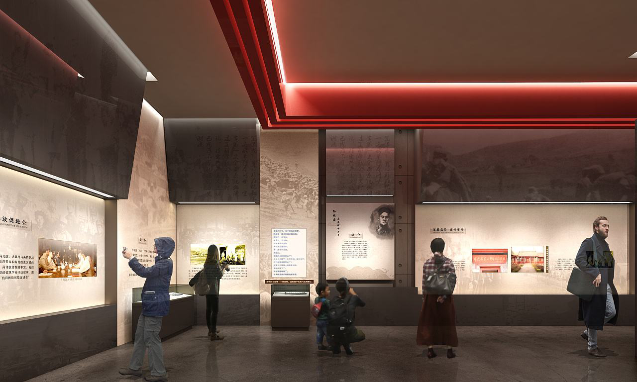 簡約且復古風格的展廳空間設計