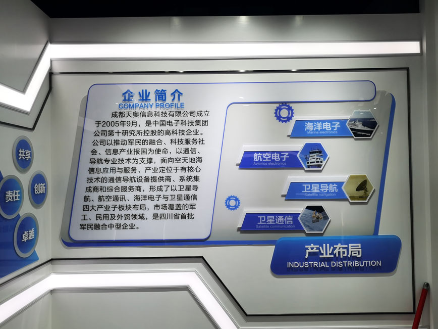 企業(yè)文化墻設(shè)計_天奧測控展廳